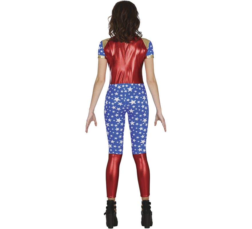 Fato de heroína estrela vermelha e azul para adolescentes-B