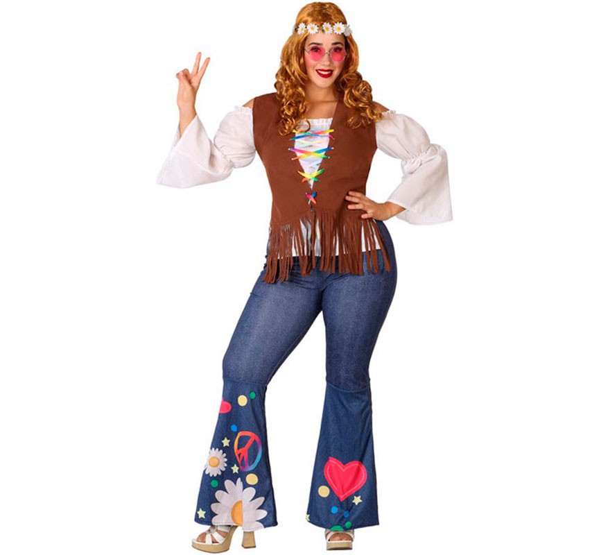 Fato de hippie com colete para mulher-B