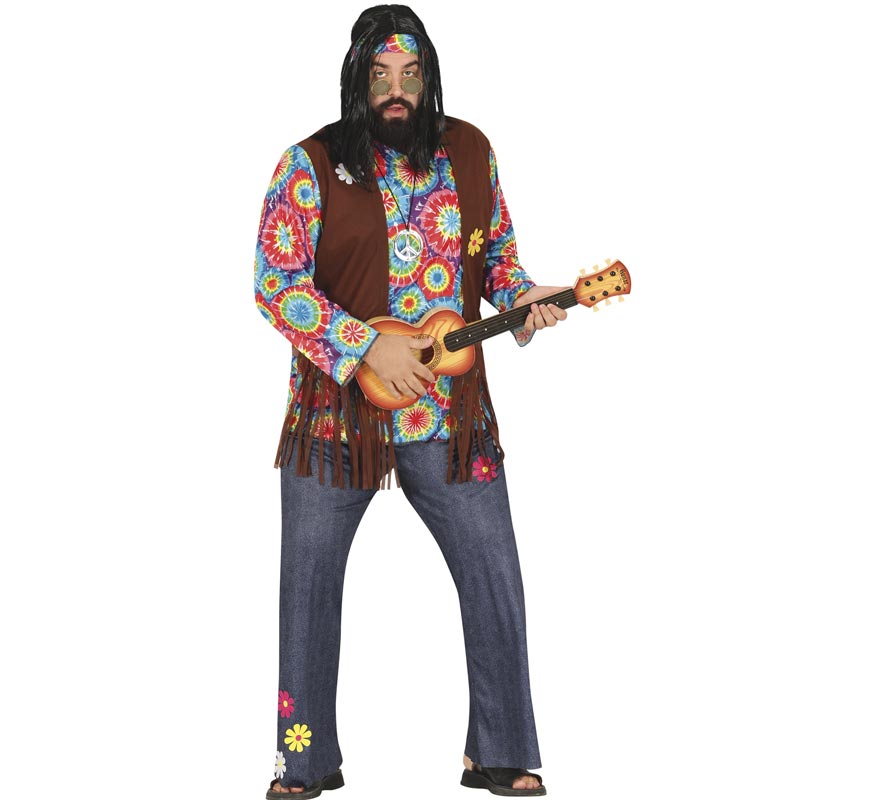 Fato de hippie com flores para homem-B