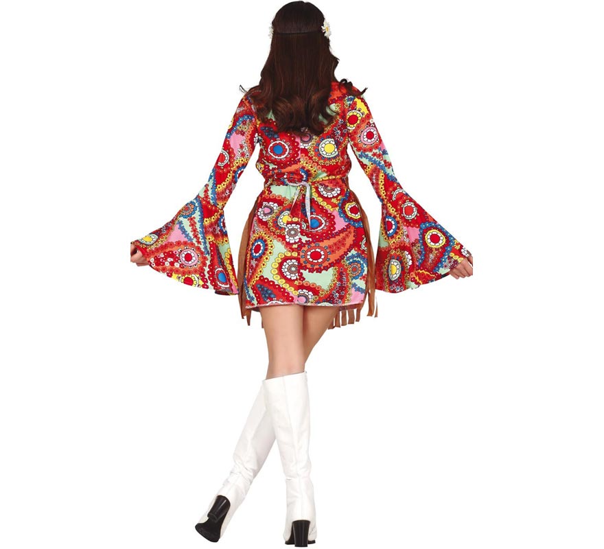 Traje hippie com vestido curto feminino-B