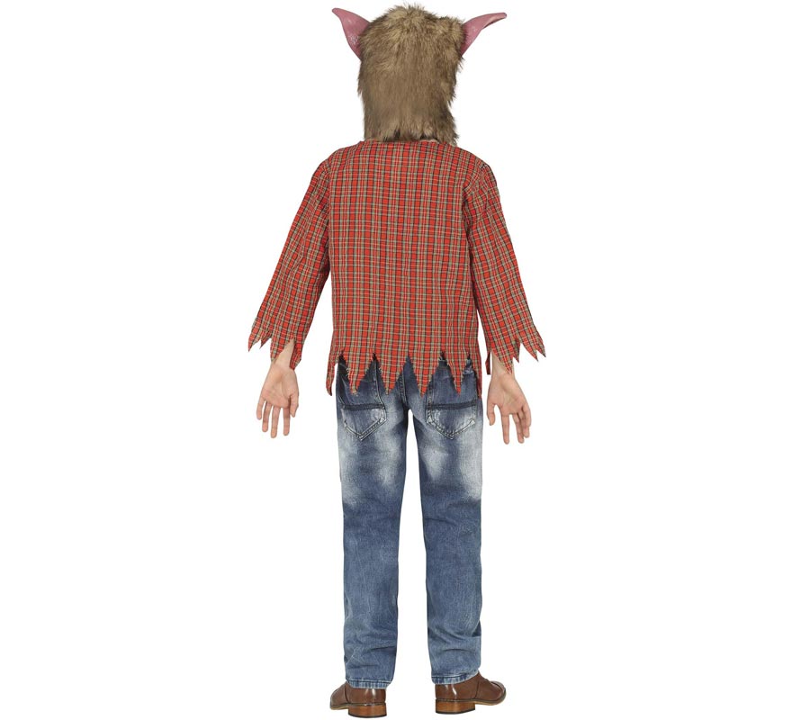 Fato de lobisomem com presas para menino-B