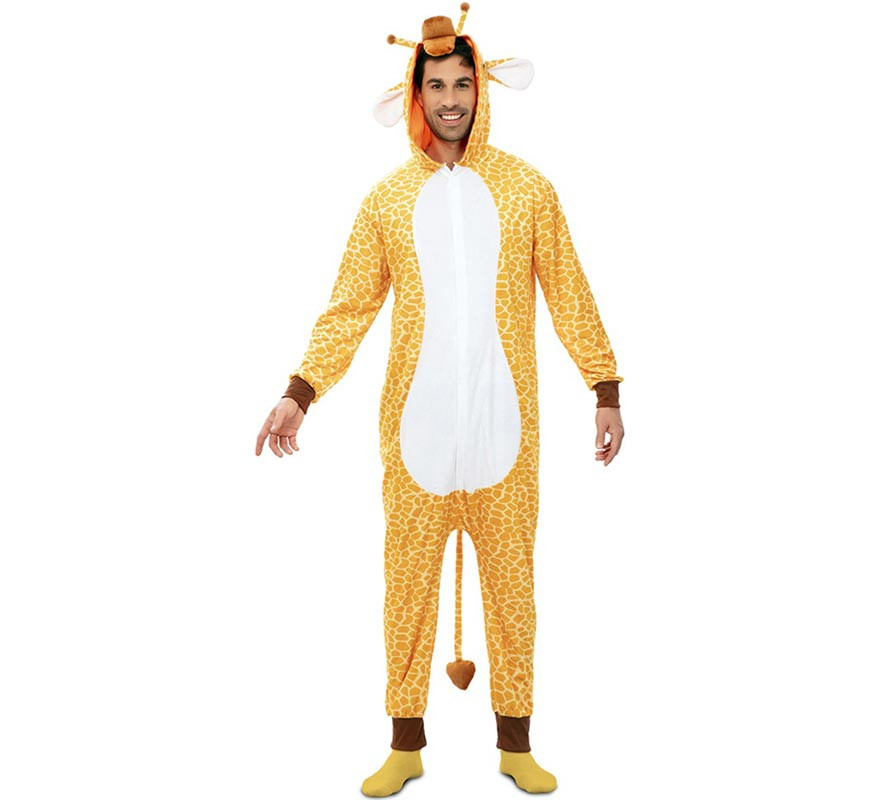 Fato de girafa Kugurumi com capuz e orelhas para adulto-B