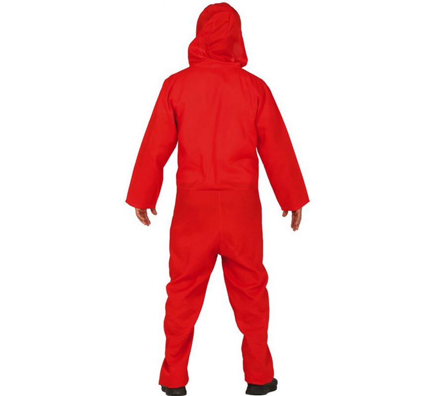 Bank Robber Costume with Red Jumpsuit for Men-B