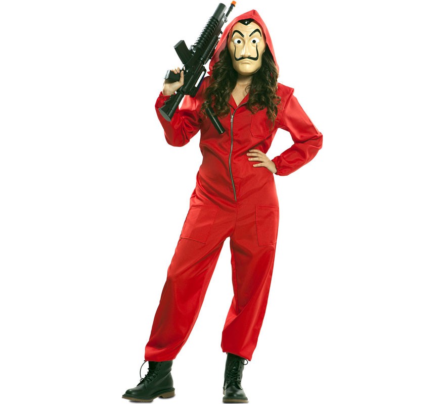 Fato de ladrão de casa de papel de luxo para adultos-B