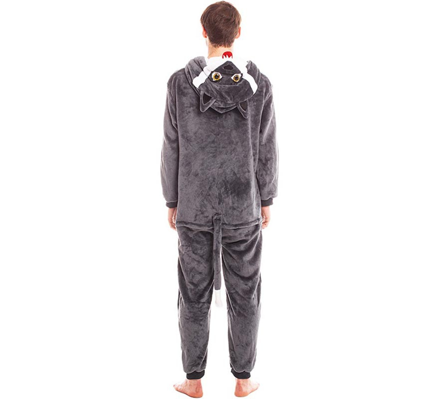 Fato de Lobo Cinzento com Capuz para Homem-B