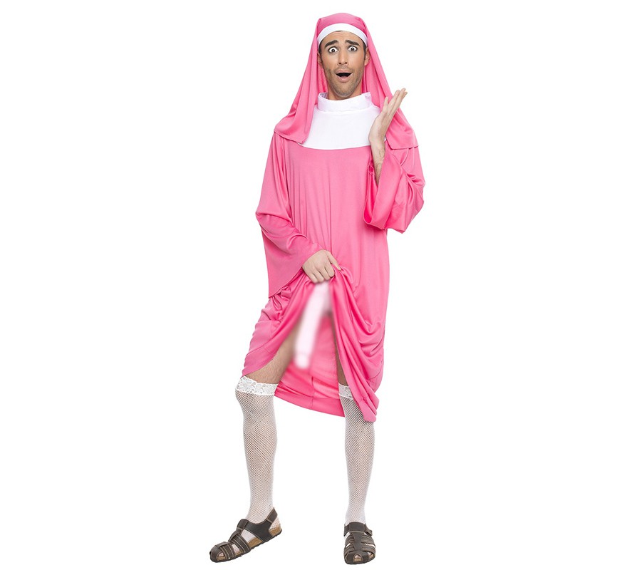 Pink Nun Costume for Men-B