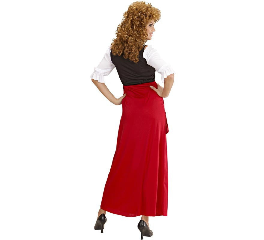 Red and black tavern wench costume for women-B