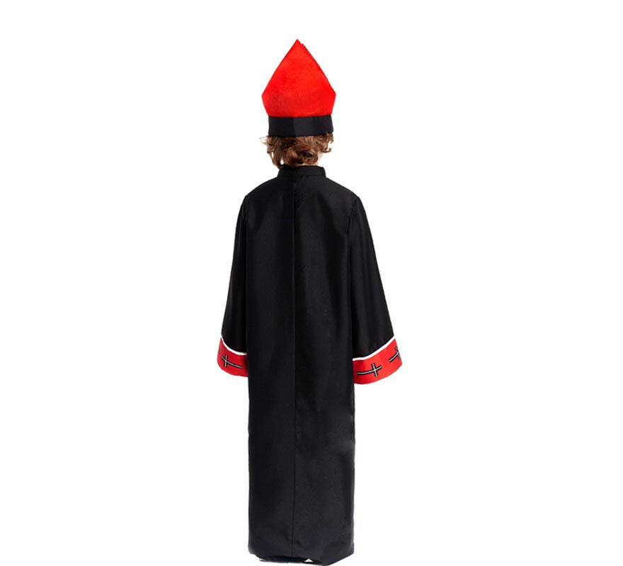 Satanic Bishop Costume with Black and Red Stole for Boys-B