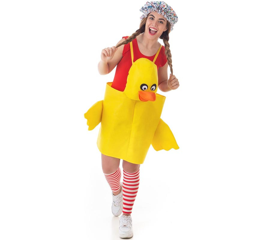 Yellow duckling costume with suspenders for adults-B