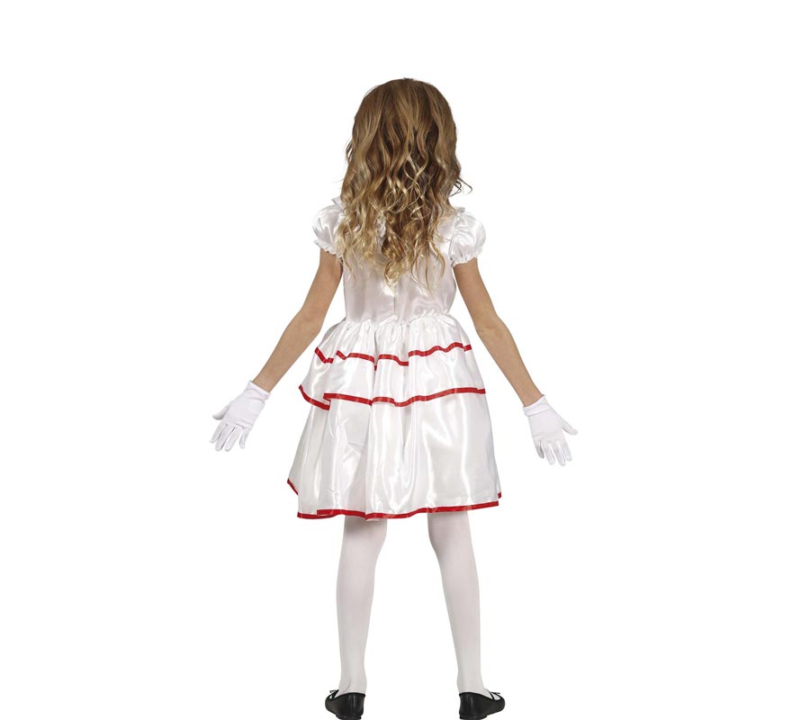 Fato de palhaço branco demoníaco para menina-B