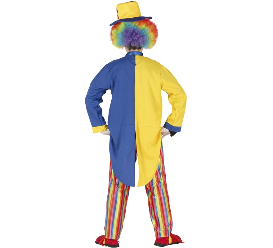 Fato de palhaço azul e amarelo para homem-B