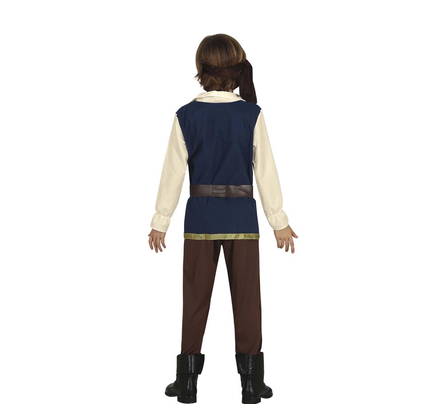 Fato de pirata com colete azul para menino-B