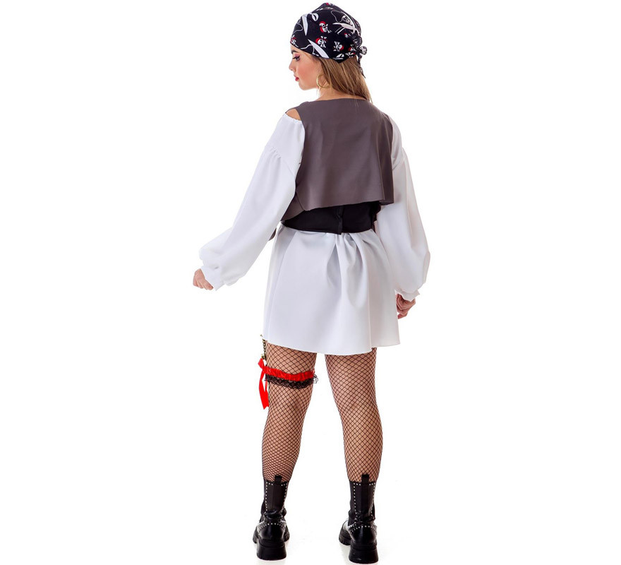 Fato de navegadora de navio pirata para mulher-B