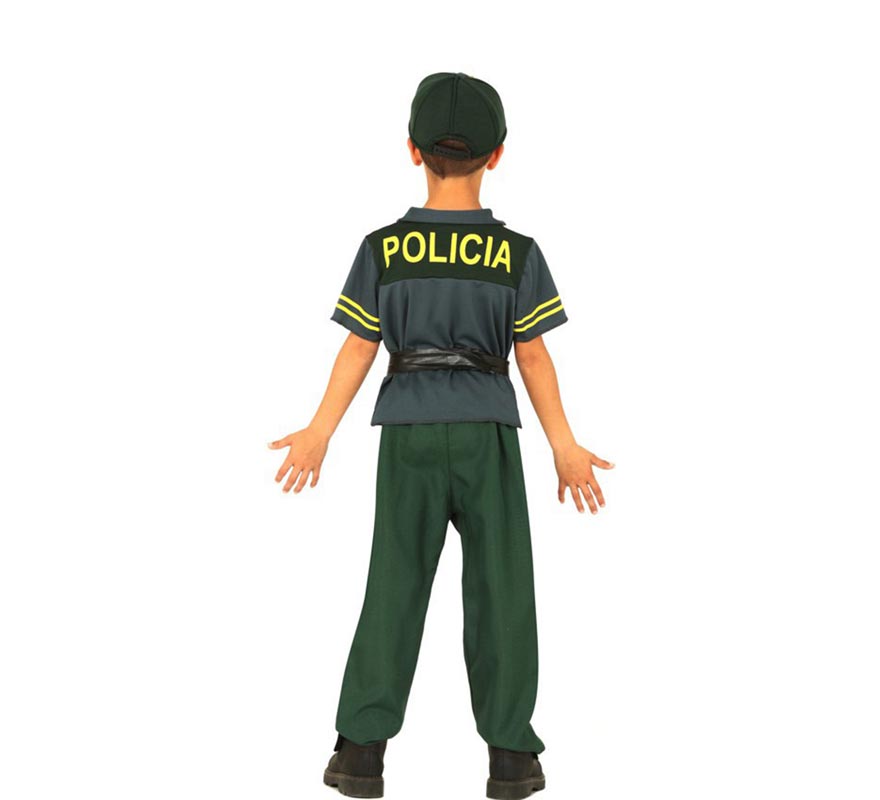 Fato de polícia verde para crianças-B