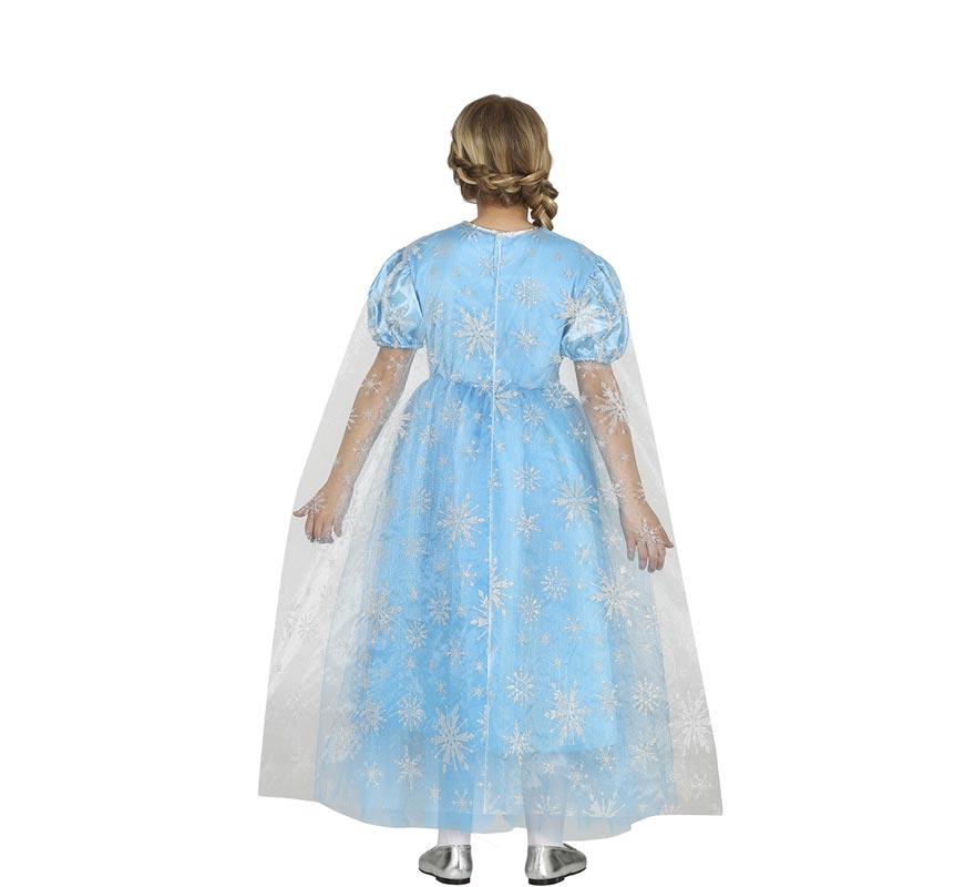 Fato de princesa de gelo azul para menina-B