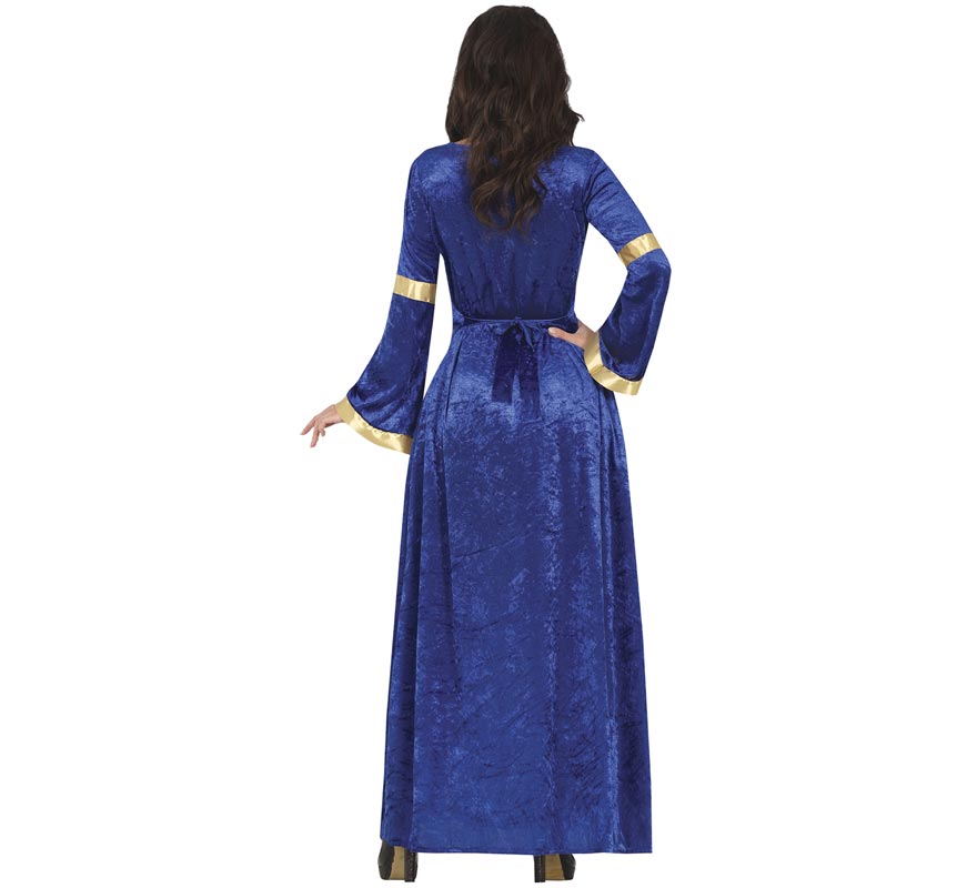 Fato de princesa medieval ou nobre azul para mulher-B