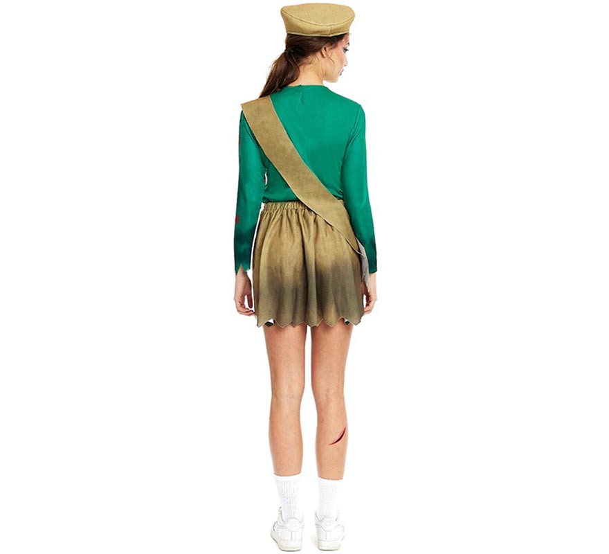 Fato de Zombie Scout verde e castanho para mulher-B