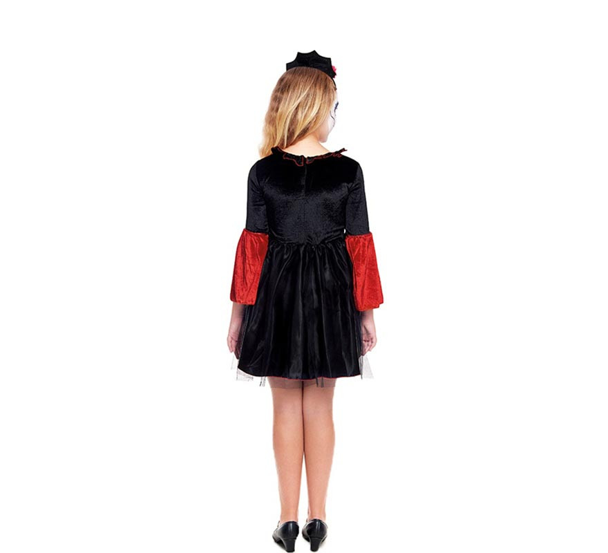 Fato de Princesa Catrina Caveira para menina-B