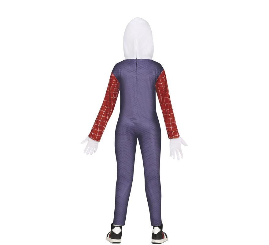 Fato de super heroína aracnídeo com capuz para menina-B