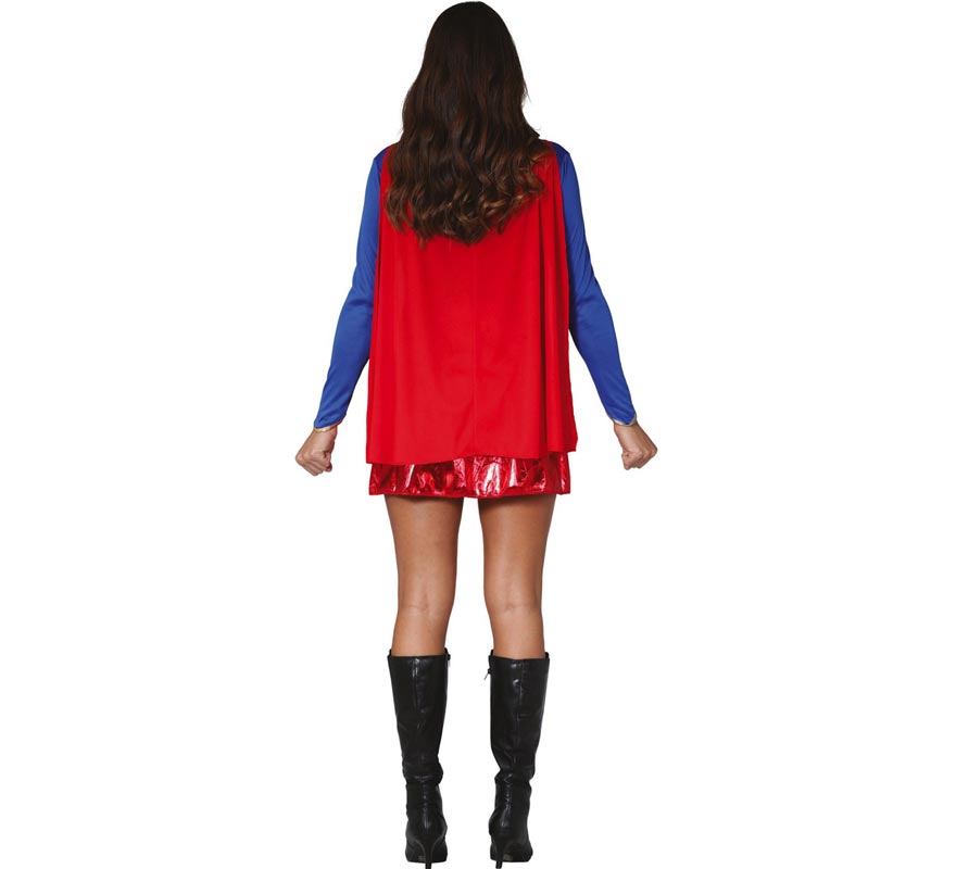 Blue and Red Super Heroine Costume for Women-B