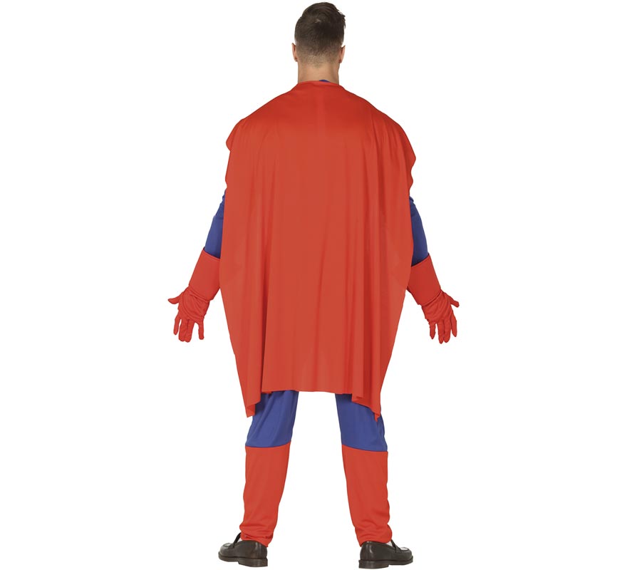 Traje azul de super-herói masculino-B