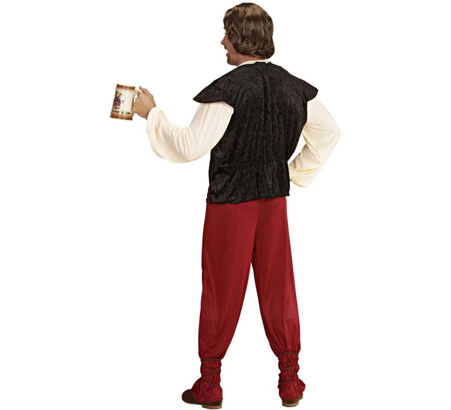 Black and red innkeeper costume for men-B
