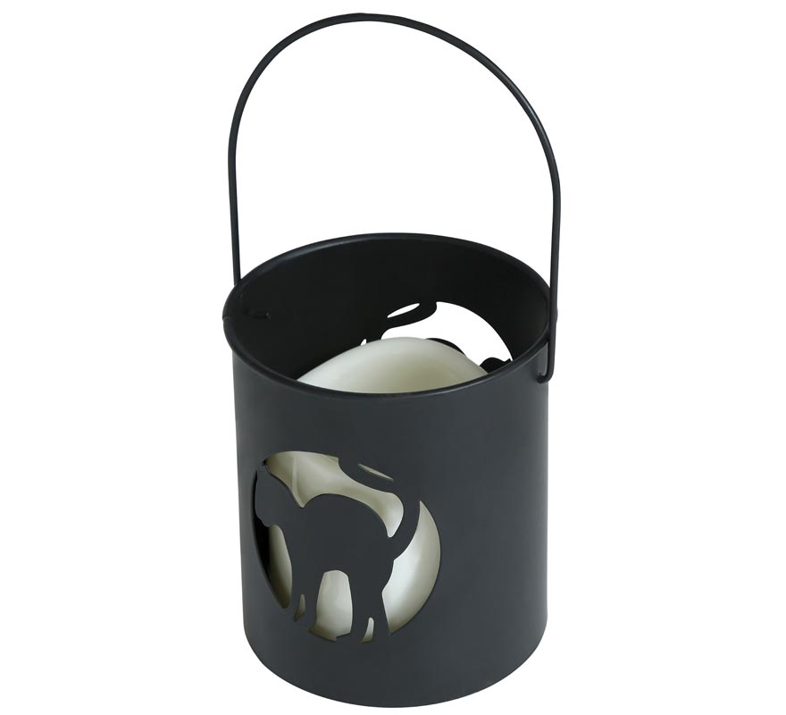 Lantern with Led Cat 10x9 cm-B