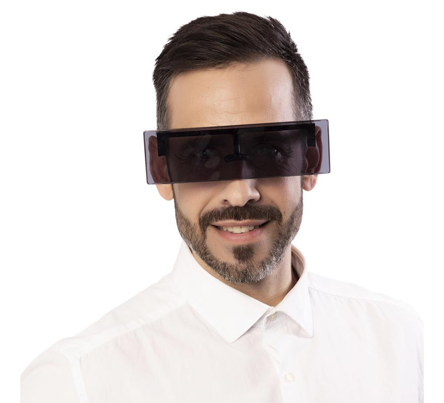 Black rectangular Censored glasses-B