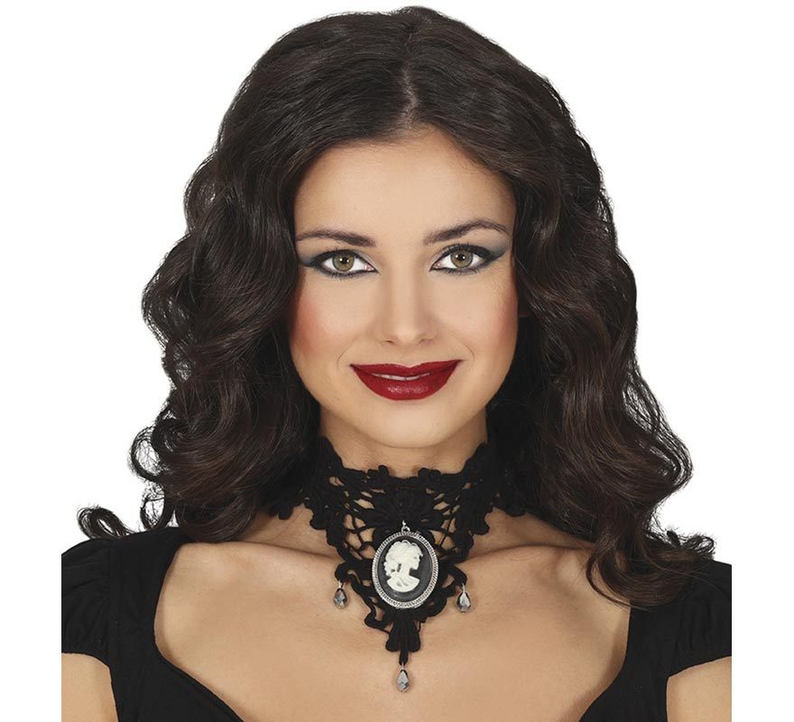 Embroidered Choker with Medallion-B