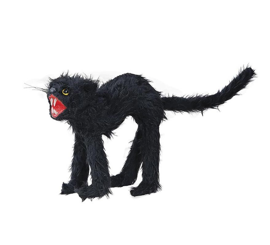 Black Furry Wild Cat 30 cm-B