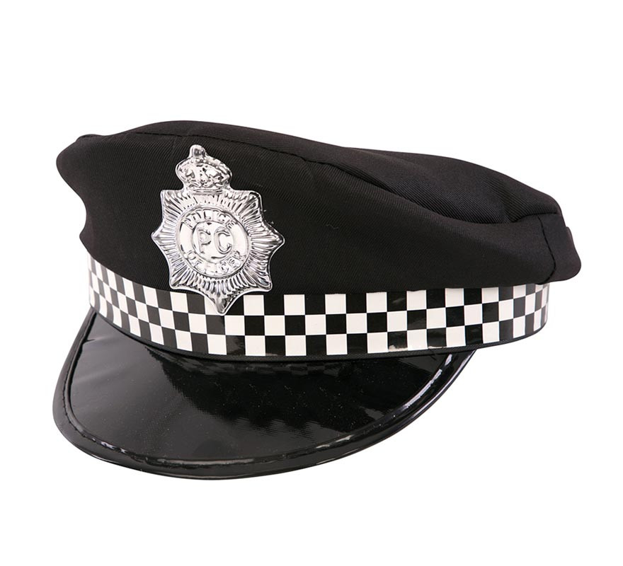 Boné policial xadrez infantil 25x22x12 cm-B