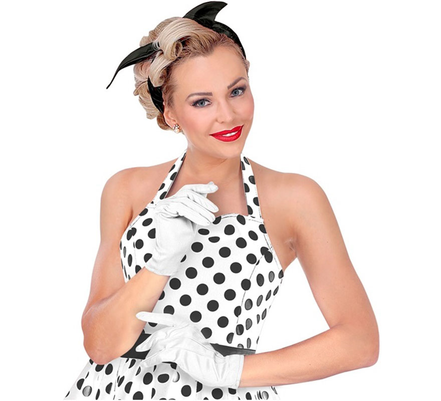 White short gloves, large size-B