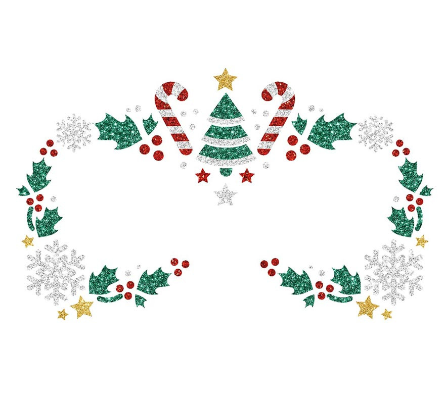 Christmas Tree Adhesive Face Jewels-B