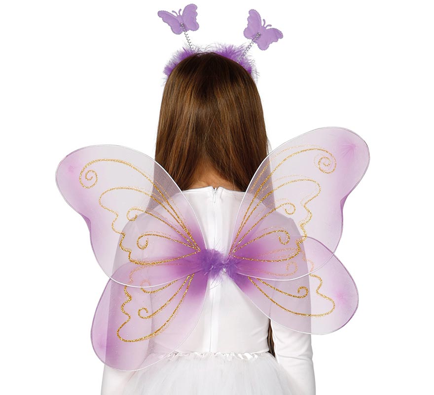 Kit Borboleta: fita para a cabeça, asas de 55 cm e varinha-B