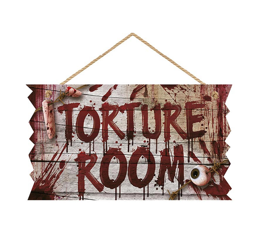 '''Torture Room'' wooden sign 35x20 cm'-B