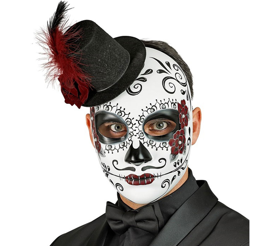 Day of the Dead Mask with Sombrero-B