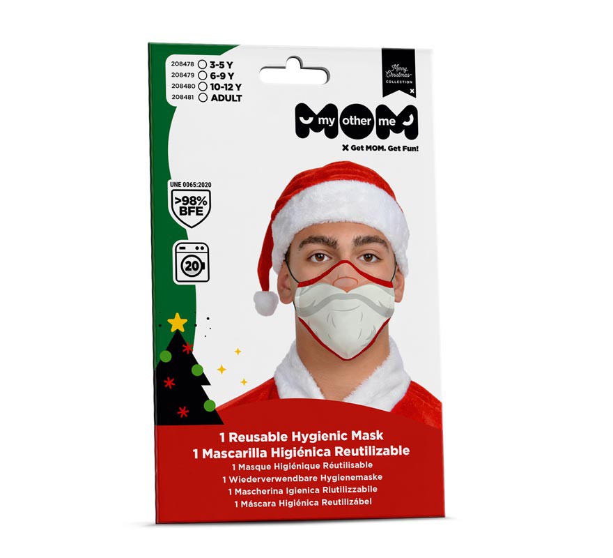 Máscara higiênica adultos Papai Noel Natal-B