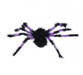 75 cm lilac and black hairy spider