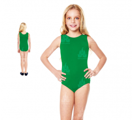 Body ou Collant com alças largas verdes para menina