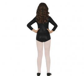 Body ou Jersey preto metálico de manga comprida para criança