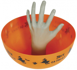 Tigela Laranja com Mão 25 cm