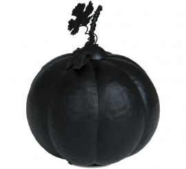 Black Metal Pumpkin with Light 16 cm