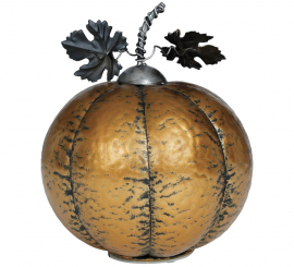 Gold Metallic Pumpkin with Light 16 cm