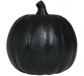 Abóbora Espuma Preta com Luz 16 cm