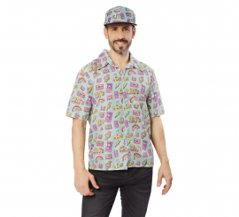 Camisa azul anos 90 para homem