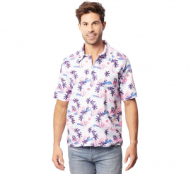 Purple print Hawaiian shirt for adults