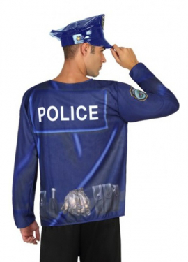 T-shirt do traje da polícia para homens