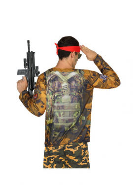 T-shirt de camuflagem soldado para homem