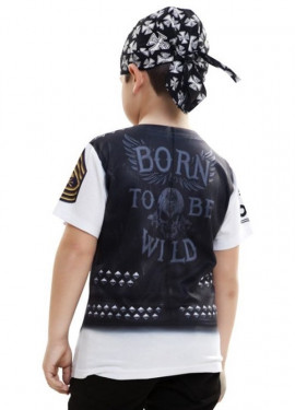 T-shirt de motoqueiro para criança