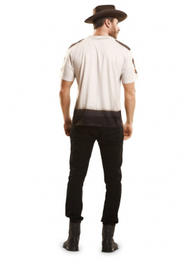 T-shirt fantasia xerife americano para homem